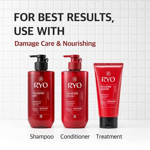 RYO Damage Care & Nourishing Treatment with Korean Ginseng & Caffeine - Deep Conditioning Mask for Repair and Moisturizing, Anti Loss Care, Strengthening hair roots, 10 Fl Oz.