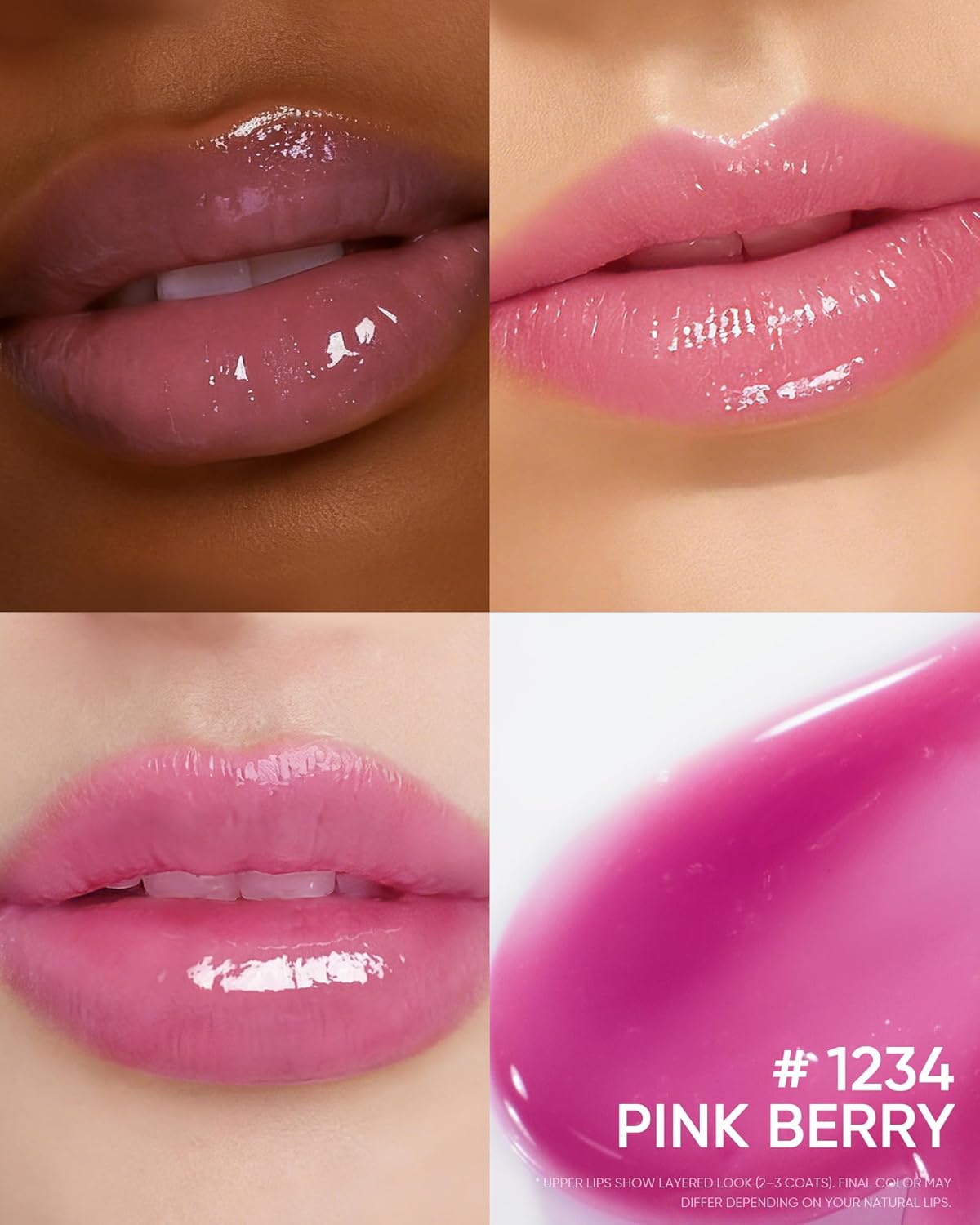 SKINTIFIC Peptide Brightening Lip Serum - Hydrating Tinted Lip Gloss & Balm with Polypeptides | 04 Pink Berry