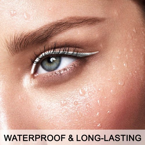 Evpct White Gel Glitter Eyeliner Pencil Set - Waterproof & Smudge-Proof for Stunning Eye Makeup | 1 Piece