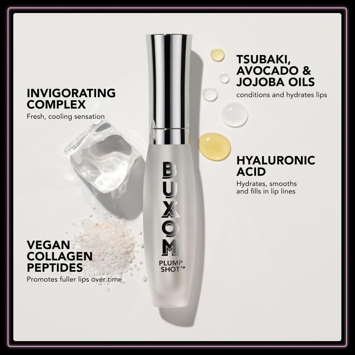 Buxom Plump Shot Peptide-Infused Lip Serum, Lip Plumping Gloss, Formulated with Advanced Peptides, Hyaluronic Acid, Avocado & Jojoba Oil