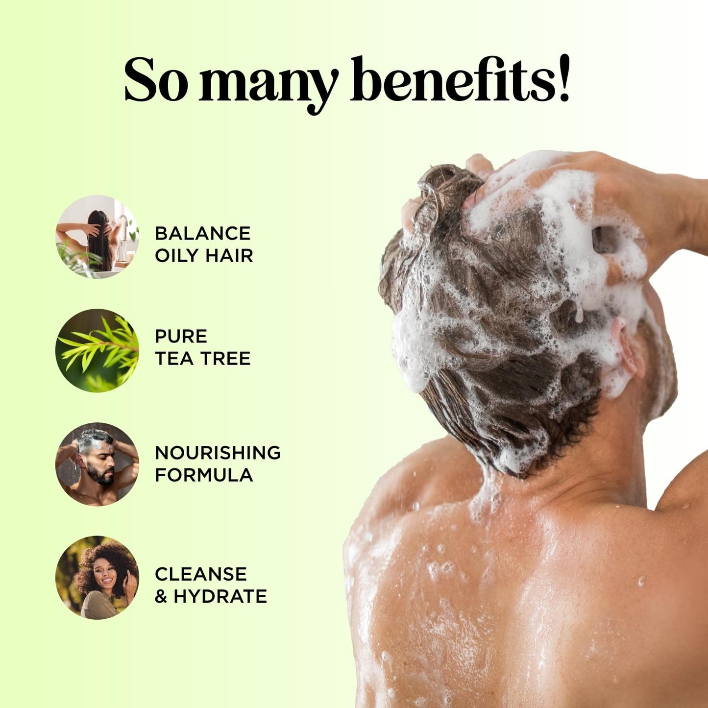 Tea Tree Shampoo and Conditioner Set | Sulfate-Free Clarifying Formula with Australian Tea Tree Oil - 8 Fl Oz