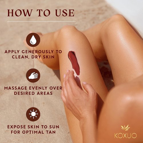Carotene Tanning Gel for Deep Natural Tan – Tanning Accelerator with Coconut Oil, Carrot Extract & Vitamin E – Bronzing Body Moisturizer for Indoor & Outdoor Use