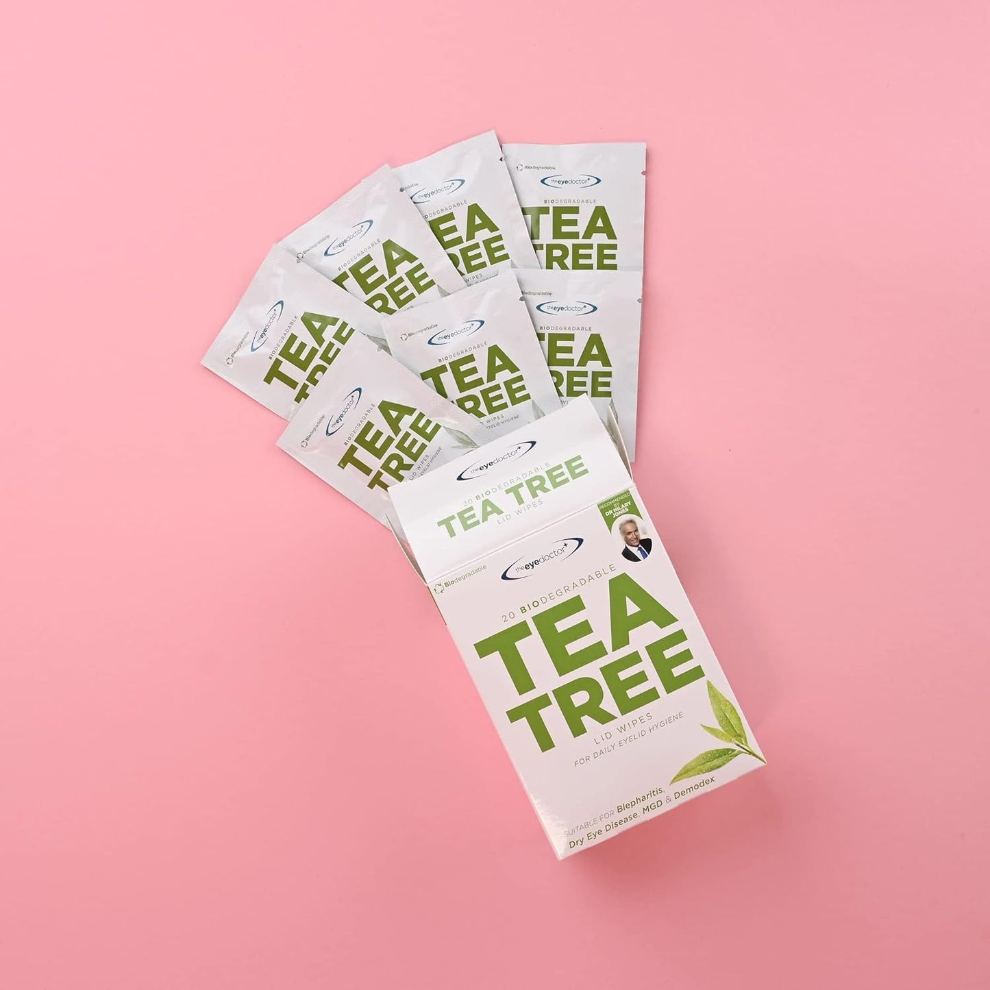 The Eye Doctor Tea Tree Oil Eyelid Wipes - 40 Single-Use Wipes for Daily Eye Care - Soothing & Refreshing Cleanser