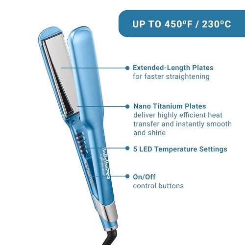 Nano Titanium Ultra-Sleek Hair Straightener, Flat Iron for All Hair Types