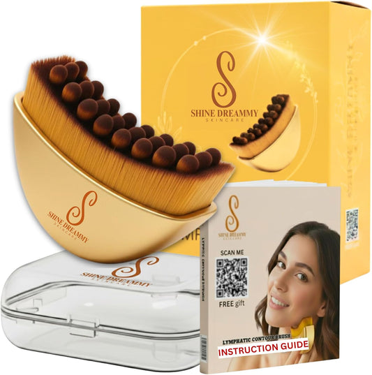 Skiennix Lymphatic Contour Face Brush - Sculpting Dry Brush for Facial Drainage & Lift