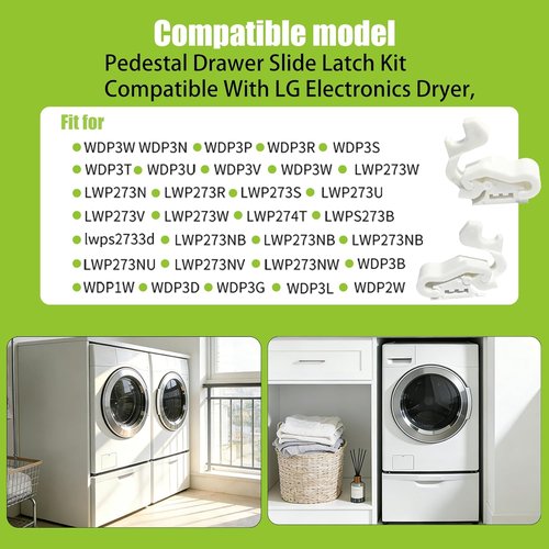 LG Electronics Pedestal Drawer Slide Latch Kit - Left & Right Replacement Assembly for Dryers