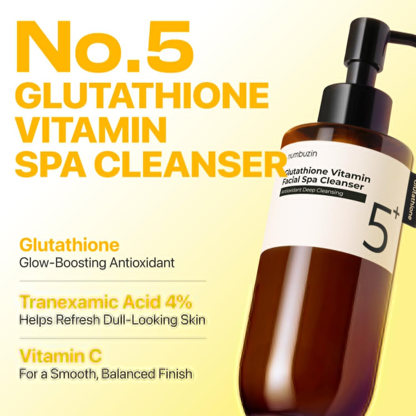 Numbuzin No.5 Cleansing Oil - Glutathione & Vitamin C Formula for Pores & Dark Spots | 6.76 fl oz