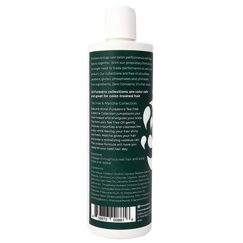 Purezero 20 oz Tea Tree & Matcha Shampoo and Conditioner Set - Nourishing & Invigorating Scalp Treatment - Zero Sulfates, Parabens, Dyes Vegan and Cruelty Free
