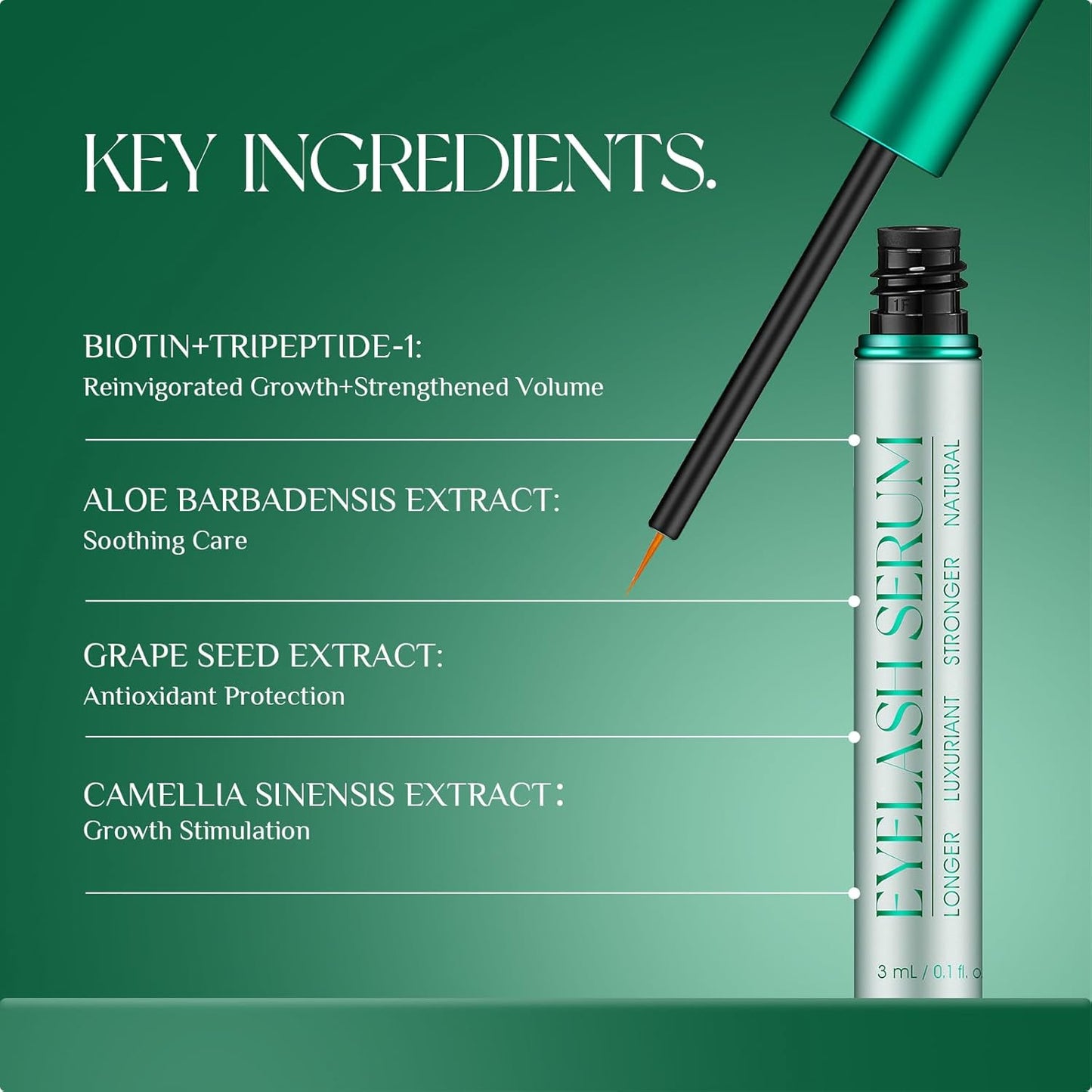 Skiennix Vegan Lash Serum - Enhance Length & Density | Gentle Formula for Sensitive Eyes, 3mL