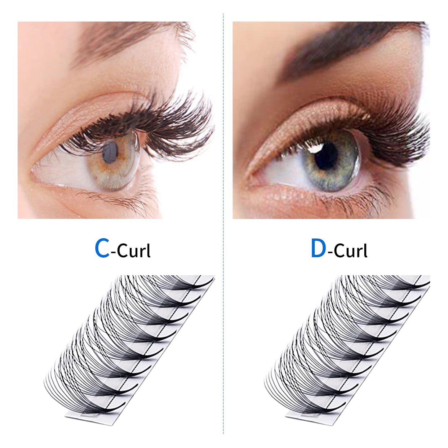 Premade Fans Eyelash Extension 500 Fans Handmade Loose Volume Lashes Mutiple Options 10D Pre-made Fans 0.07mm Thickness C/D Curl 9-16mm/13-20mm Volume Eyelash Extensions by WENDYLASHES