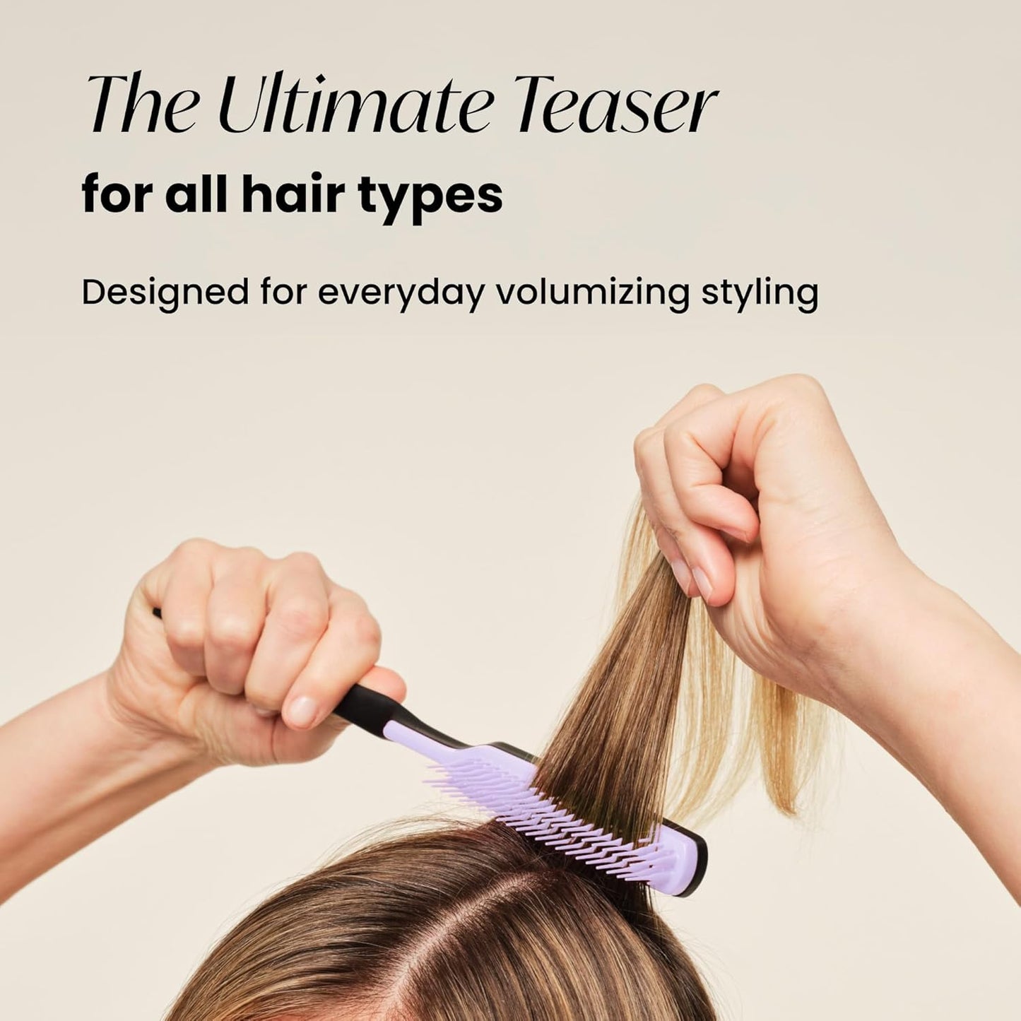 Tangle Teezer Ultimate Volumizer Comb - Two-Tiered Teasing Comb for Volume & Texture | Lilac & Black