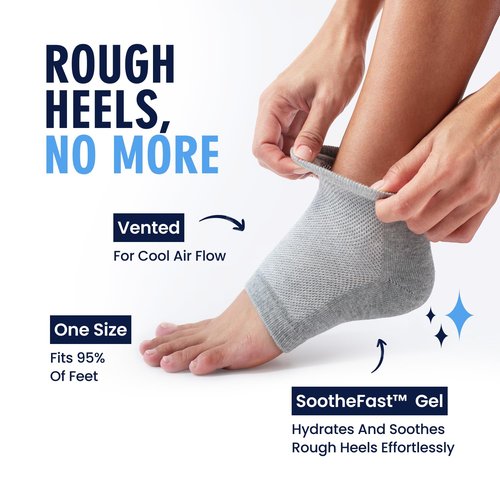 Dr. Frederick's Moisturizing Heel Socks - Olive Oil & Vitamin E Infused for Cracked Heels - 2 Pairs