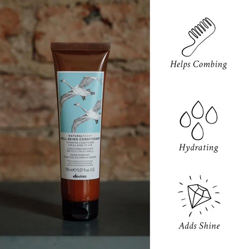 Davines Wellbeing Conditioner - Gentle Cleansing & Hydrating for All Hair Types | Echinacea Phytoceuticals, 5.07 Fl Oz