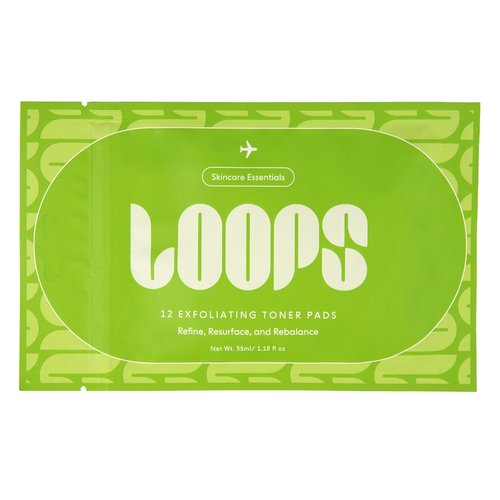 LOOPS Exfoliating Toner Pads - Vegan, Natural Bamboo Pads for Gentle Skin Resurfacing - Pack of 12