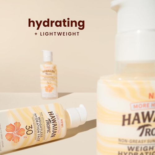 Hawaiian Tropic Weightless Hydration Lotion Sunscreen SPF 30 - Travel Size 1.7oz | Ideal for Beach & Sun Protection