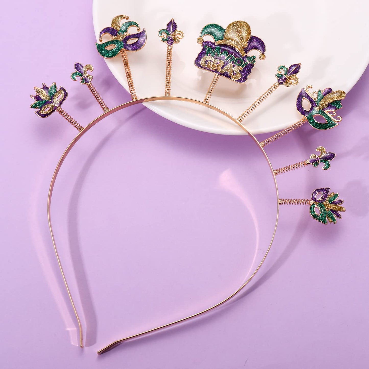 CEALXHENY Mardi Gras Headbands for Women (Mardi Gras B)