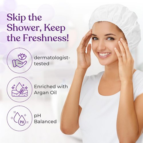 **Regine Switzerland No Rinse Shampoo Caps - Waterless Hair Washing for Bedridden & Elderly - 6 Pack with Aloe Vera**