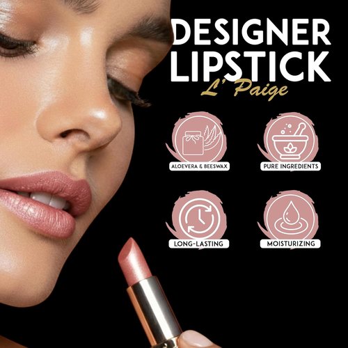 L'Paige Designer Lipstick - Rosy Pearl Hydrating Color | Moisturizing, Long-Lasting Formula, Shade L56