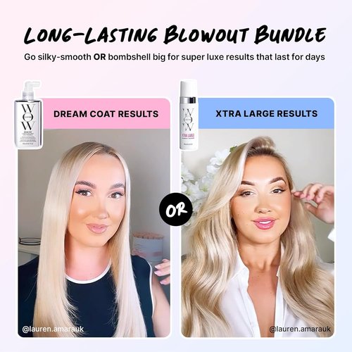 COLOR WOW Long-Lasting Blowout Bundle - XTRA LARGE Volumizer & DREAM COAT Anti-Frizz Spray for Frizz-Free Style