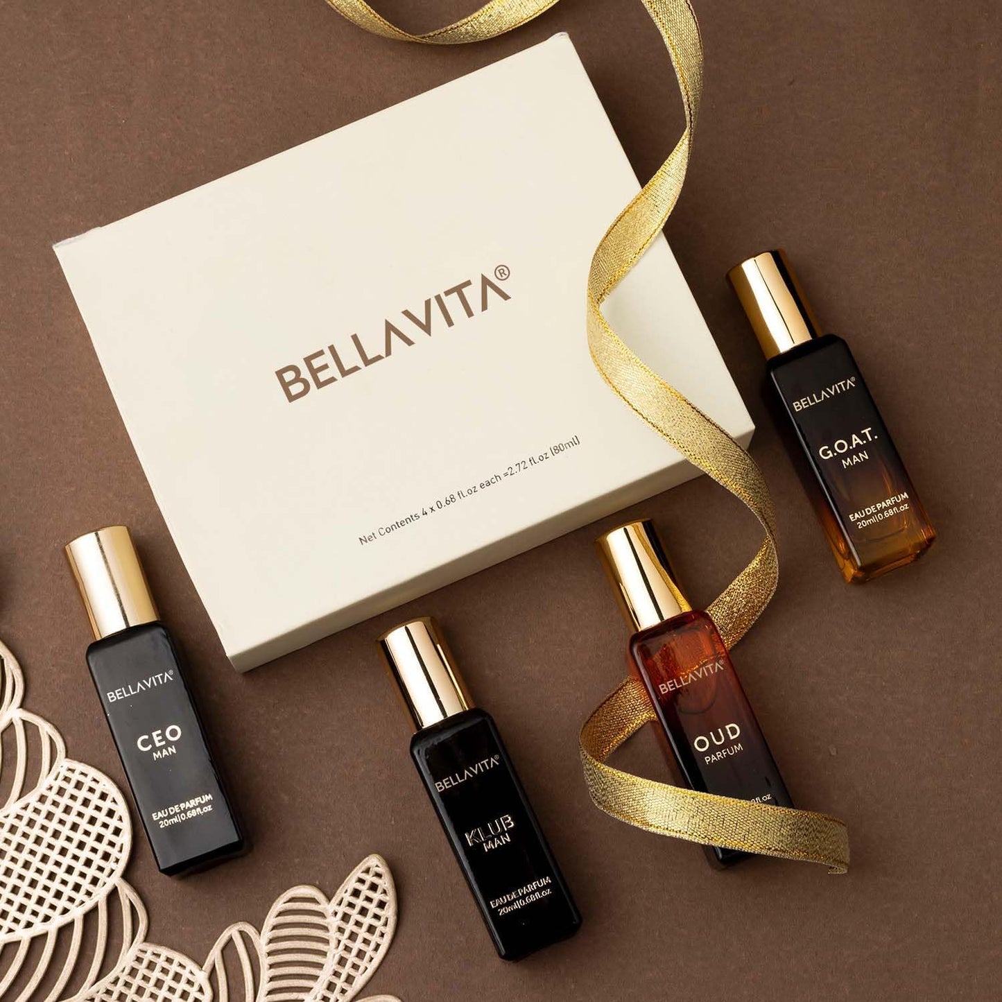 BellaVita Luxury Men's Gift Set - G.O.A.T. Man Perfume Combo | Long-Lasting Cologne with Bergamot, Lavender & Patchouli