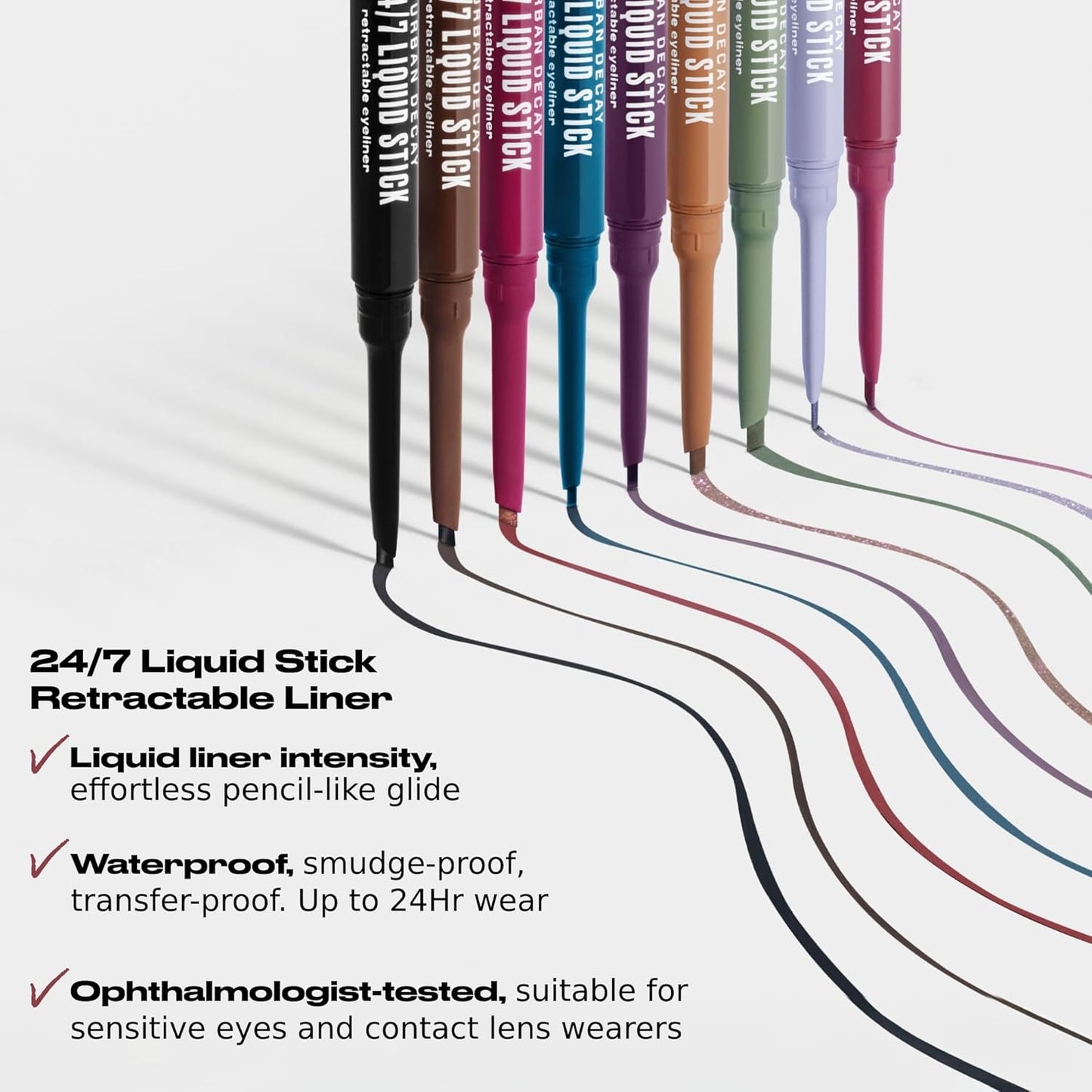 Urban Decay 24/7 Liquid Stick Waterproof Eyeliner - Smudge-Proof & Long-Lasting, Dual-Ended with Brush - 0.012 oz
