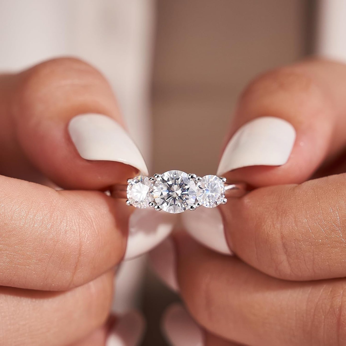 YODEWA Moissanite Engagement Ring - 2ct D Color VVS Lab-Created Diamond | 925 Sterling Silver, Sizes 4-11