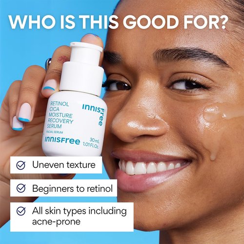 Innisfree Retinol Cica Serum - Salicylic Acid Moisture Recovery Treatment for Beginners