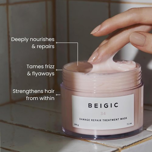 BEIGIC Damage Repair Treatment Mask - Vegan Deep Conditioning Hair Mask with Argan Oil & Vitamin E | 7.1 fl oz