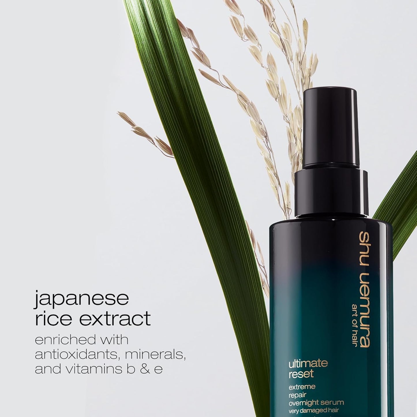Shu Uemura Ultimate Reset Hair Serum - Extreme Repair Night Treatment with Japanese Rice Extract for Soft, Smooth, and Shiny Hair