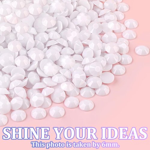 16000Pcs Resin Rhinestones with Tweezers for Crafting, White 2-6mm Mixed Sizes Non Hotfix Flatback Gems, Bedazzling Crystal for DIY Crafts Clothing Tumblers Mugs Shoes Fabric Decor Nail Art