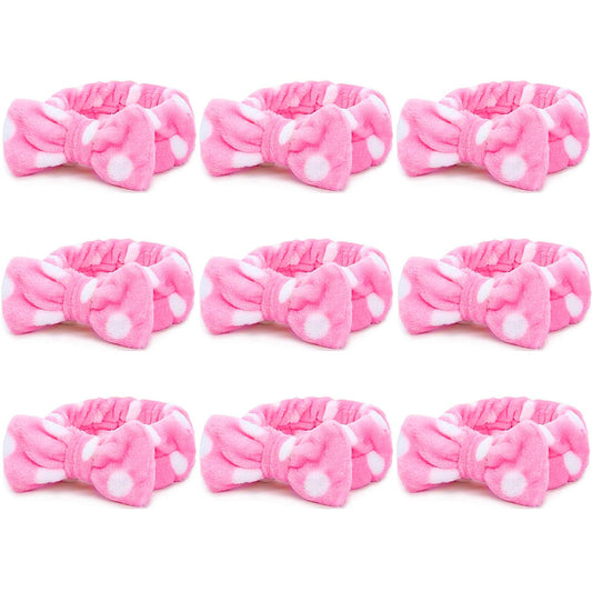 Casoty 9 Pcs Face Wash Headbands, Soft Coral Fleece Makeup Hair Bands for Women, Spa Gifts for Girls, Shower Headband for Face Washing Skin Care Yoga