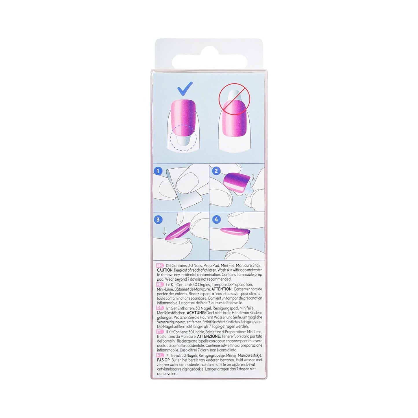 Kiss ColorFX Press On Nails - Adorable Pink Short Oval | Improved Adhesive for Up to 10-Day Hold