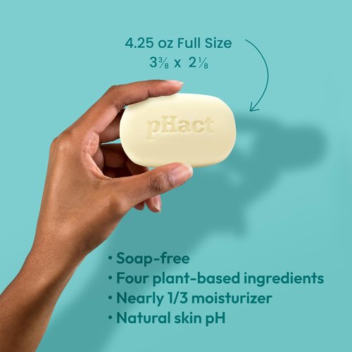 ANDREW LESSMAN pHact Moisture-Rich, Soap-Free Cleansing Bar. Natural Skin pH. Fragrance-Free. All Skin Types - Even Sensitive Skin. Hypoallergenic. Dermatologist Tested. 6-Pack 4.25 oz each