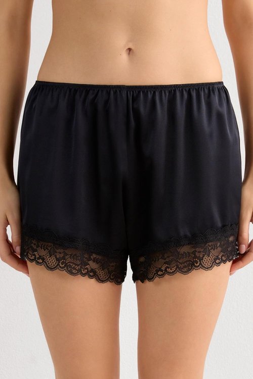 Intimissimi Silk Shorts for Women - Elegant Lace Trim Design | Luxurious Comfort and Style