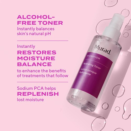 Murad Hydrating Toner - Alcohol-Free Moisture-Replenishing Face Toner with Lecithin & Grape Seed - 6 Fl Oz