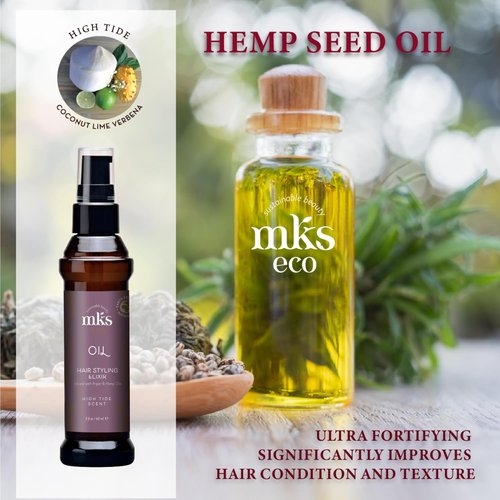 MKS Eco Oil - Hair Styling Elixir with Moroccan Argan & Hemp Seed Oil - Nourish & Control Frizz | Vegan & Cruelty-Free