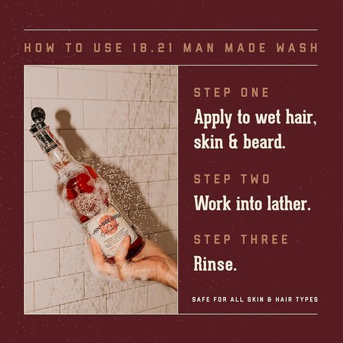18.21 Man Made 3-in-1 Wash Bundle - Sweet Tobacco & Absolute Mahogany | 18 oz, Strengthens & Moisturizes for All Hair & Skin Types