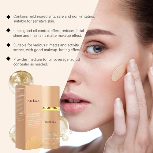 Rise Luxus Ultrablend 4 in 1 Foundation,Match Foundation 4 in 1, 4 in 1 Foundation Liquid with SPF 50, 4 in 1 Concealer, Moisturizer (1pc)