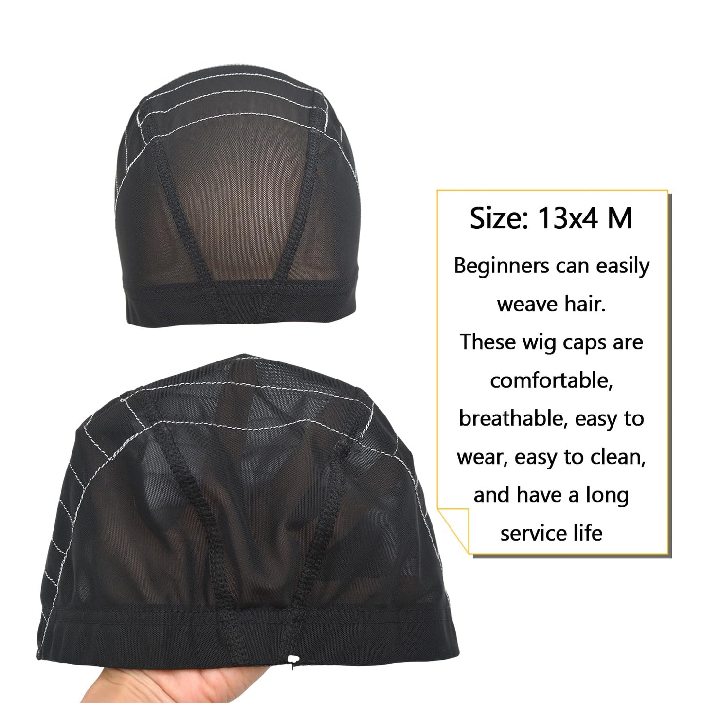 Mesh Dome Caps Wig Cap with Guideline Map for Wig Making Stretchable Wig Caps for Beginners Making Wigs (13x4 M)