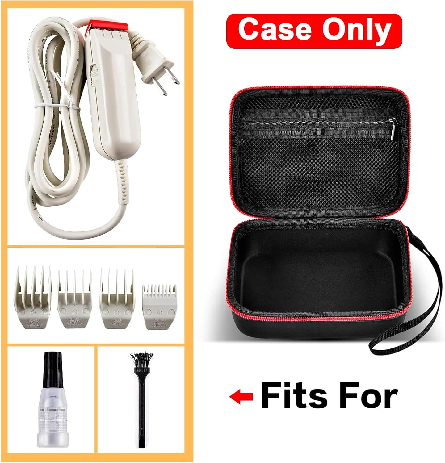 ALLPRIMO Hair Clipper Organizer Case - Compatible with Wahl Peanut Classic Trimmer #8685, Black