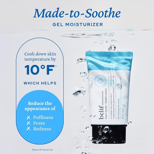Belif Aqua Bomb Frozen Gel Cream - Lightweight Hydrating Moisturizer with Panthenol & Niacinamide - 1.69 fl oz