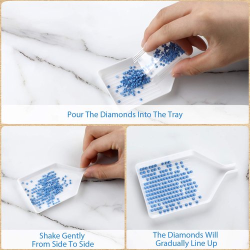 6PCS Plastic Diamond Art Painting Bead Sorting Trays (3.8 x 2.2 Inches), Accessories and Tools for DIY Crafts