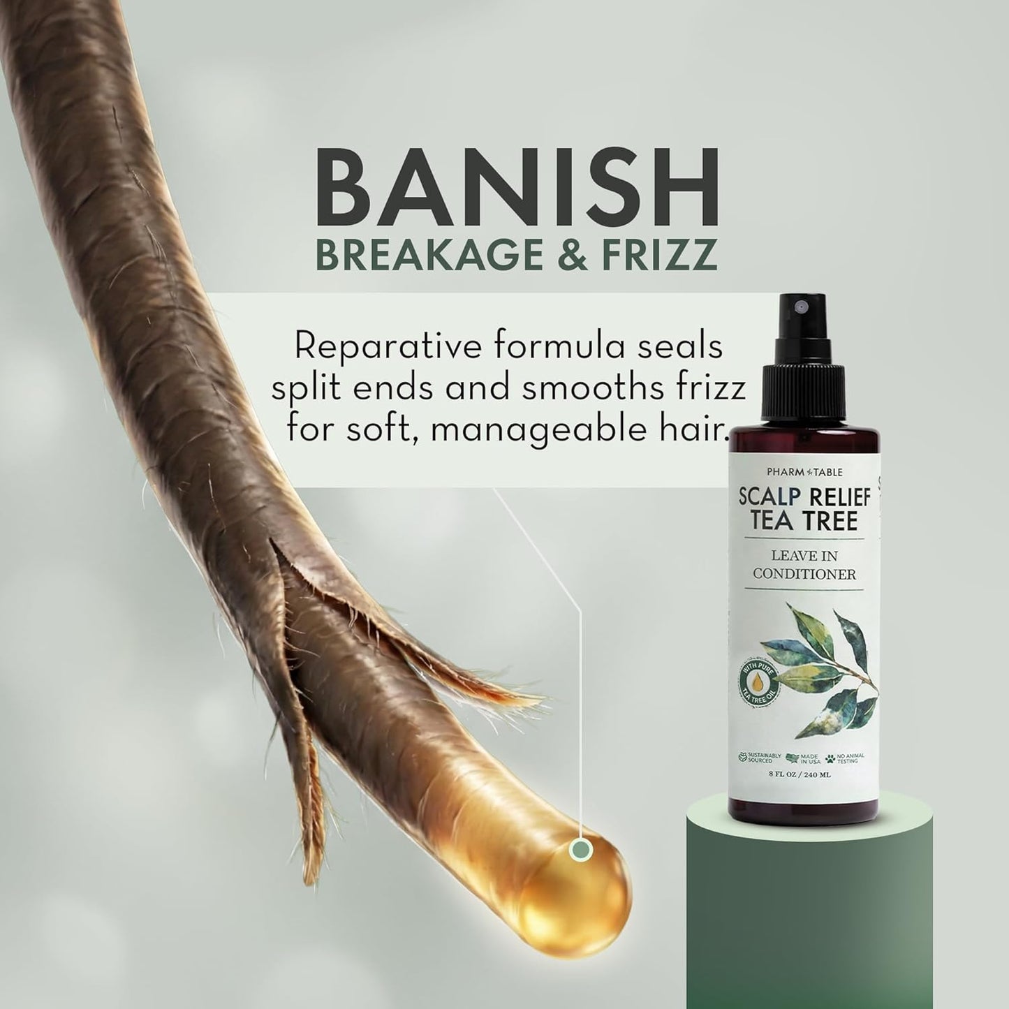 Skiennix Leave-In Conditioner Spray - Tea Tree Scalp Treatment for Dandruff Relief | Hydrating & Nourishing Formula