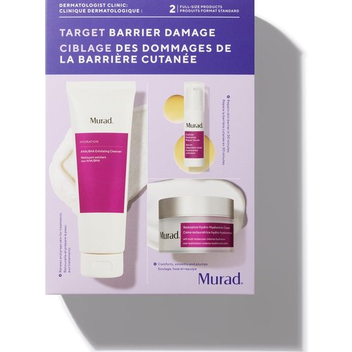 Murad Target Barrier Damage Set | AHA/BHA Cleanser, Hydrating Serum & Moisturizer for Skin Repair