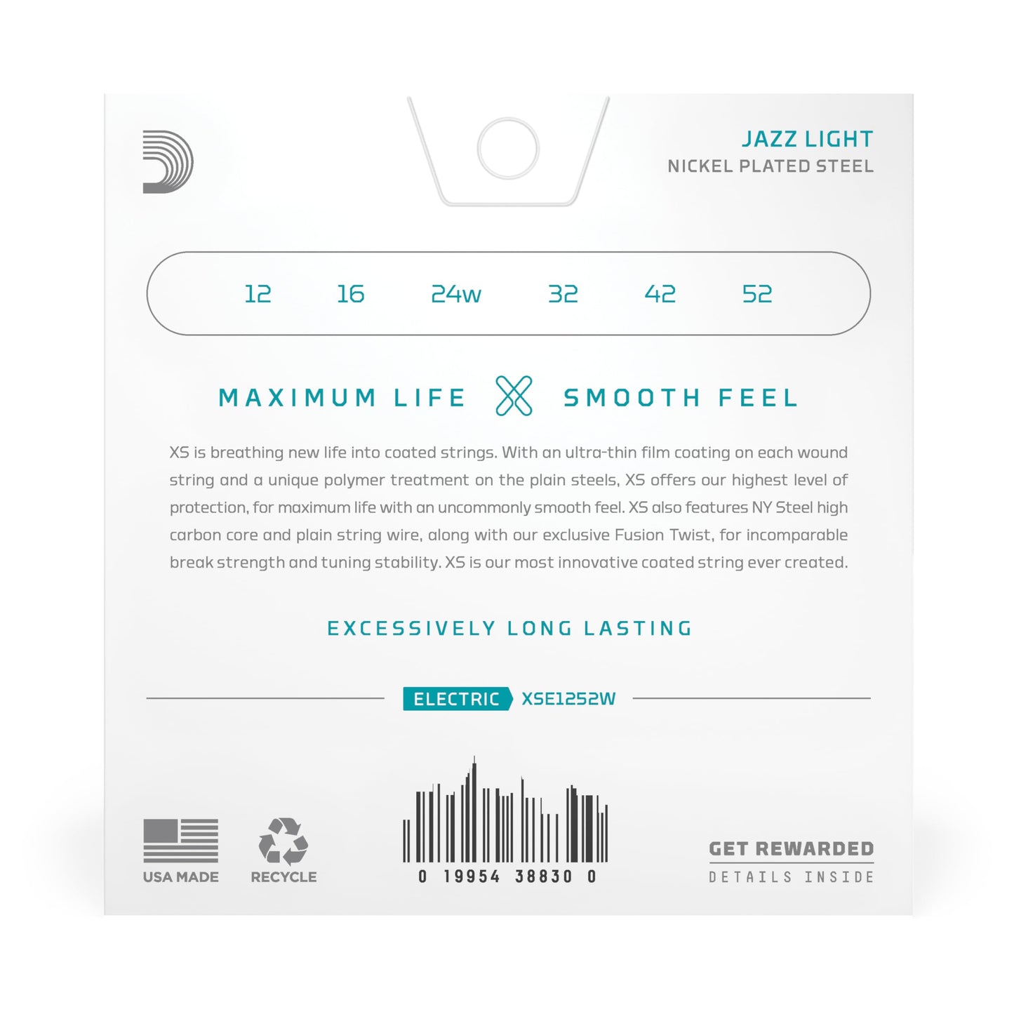 D'Addario Electric Guitar Strings, XS Nickel Coated, XSE1156, Med Top/X-Heavy Bottom Gauge 11-56, 6-String Set, Pack of 1