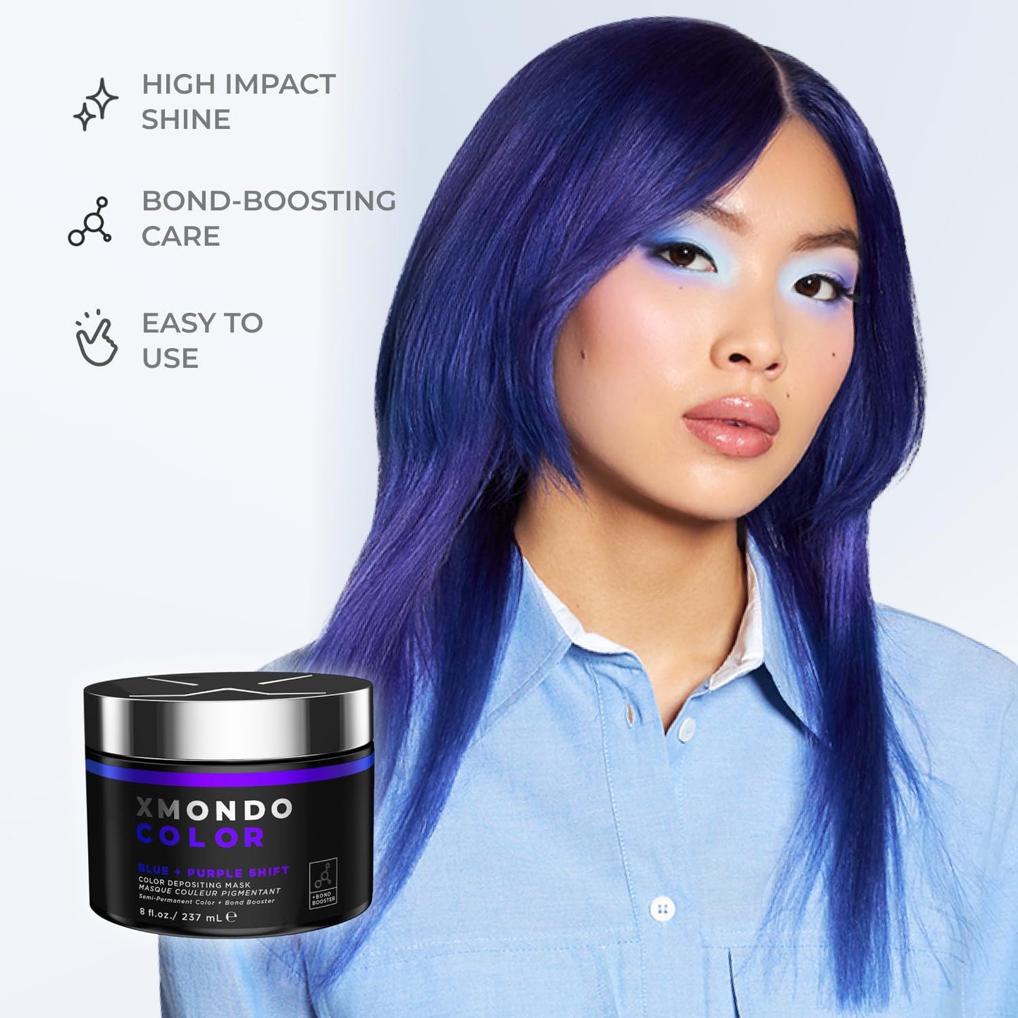 XMONDO Color Blue & Purple Shade Shift - Bond Booster & Hyaluronic Acid Hair Dye, 8 oz