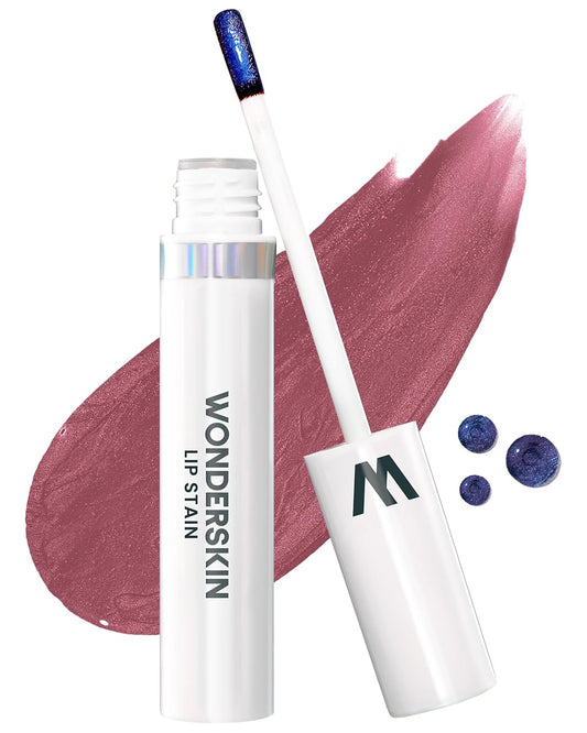 Wonderskin Wonder Blading Lip Stain Masque - Long Lasting, Waterproof Brown Tint | Matte Finish (Demure)