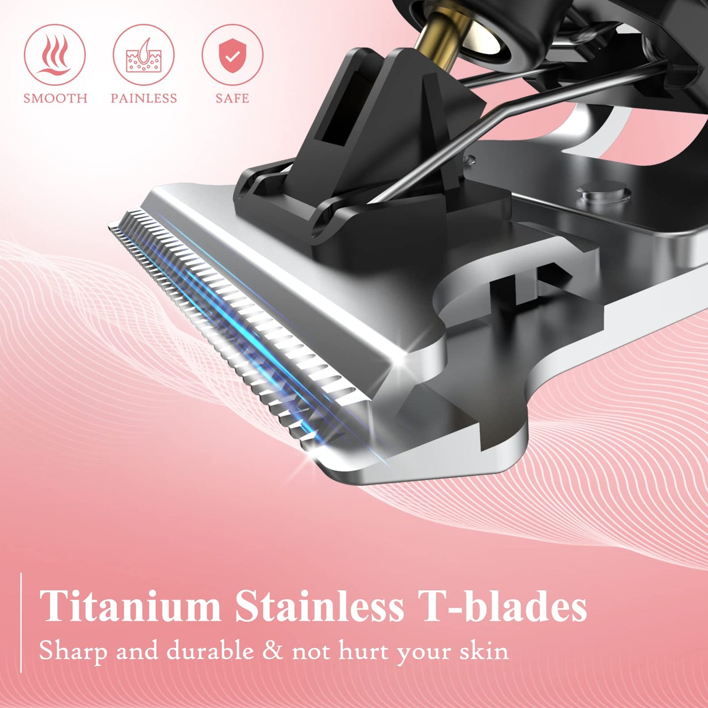 Ufree Hair Trimmer for Women, Bikini Trimmer Electric Razors Shaver for Women Grooming, Waterproof Hair Clippers Hair Cutting Kit, Gifts for Women (Rose Gold)