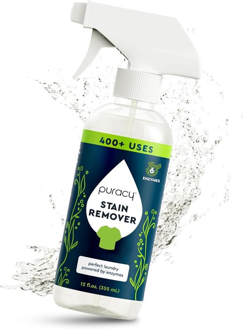 Puracy Stain Remover Spray - Unscented Travel & Laundry Cleaner for Clothes | 12 fl oz