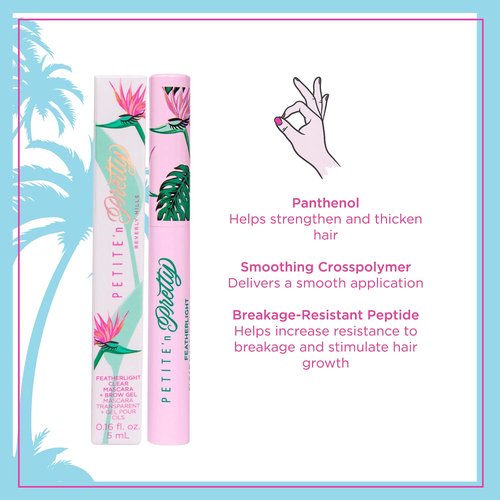 Petite 'n Pretty Clear Mascara & Brow Gel - Non-Toxic Dual Purpose Makeup for Kids & Teens - Featherlight Finish